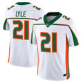 Jordan Lyle Jersey #21 Miami Hurricanes Throwback 2025 Vapor Limited Stitched