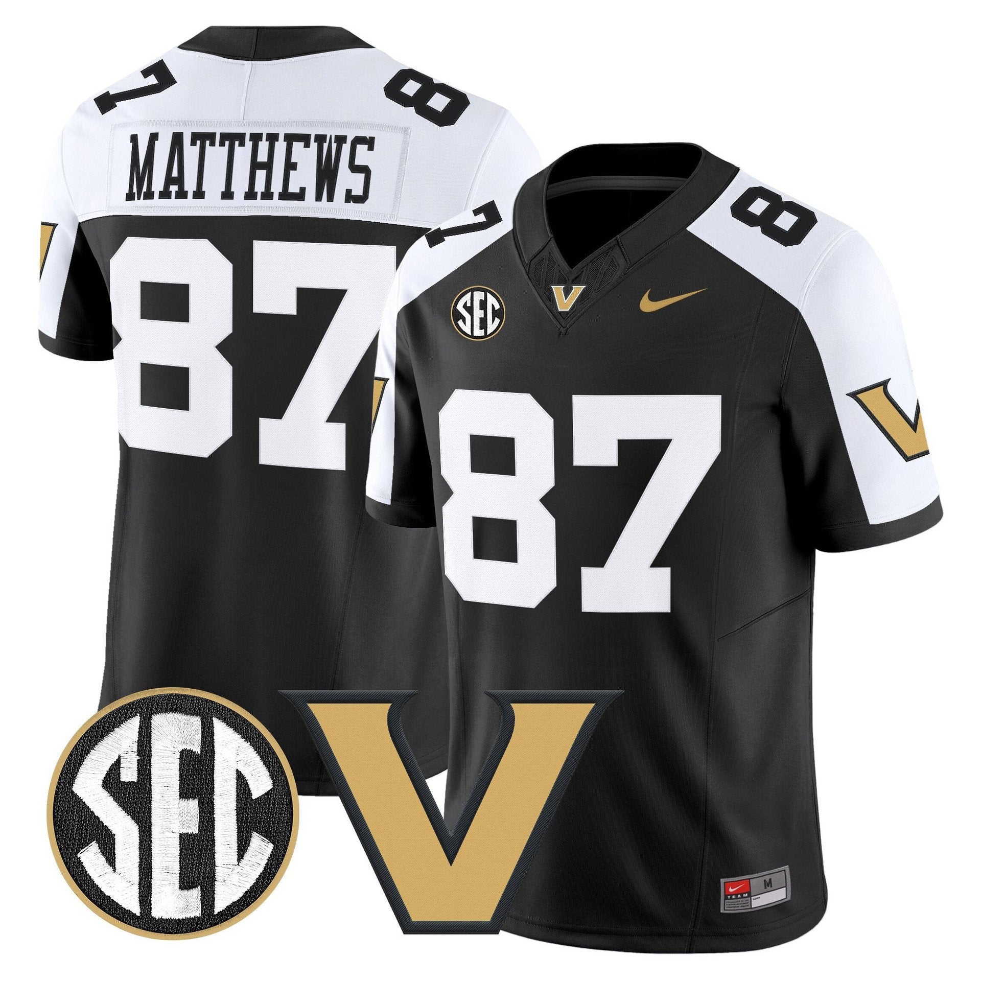 Jordan Matthews Jersey #87 Vanderbilt Commodores 2025 Limited Stitched