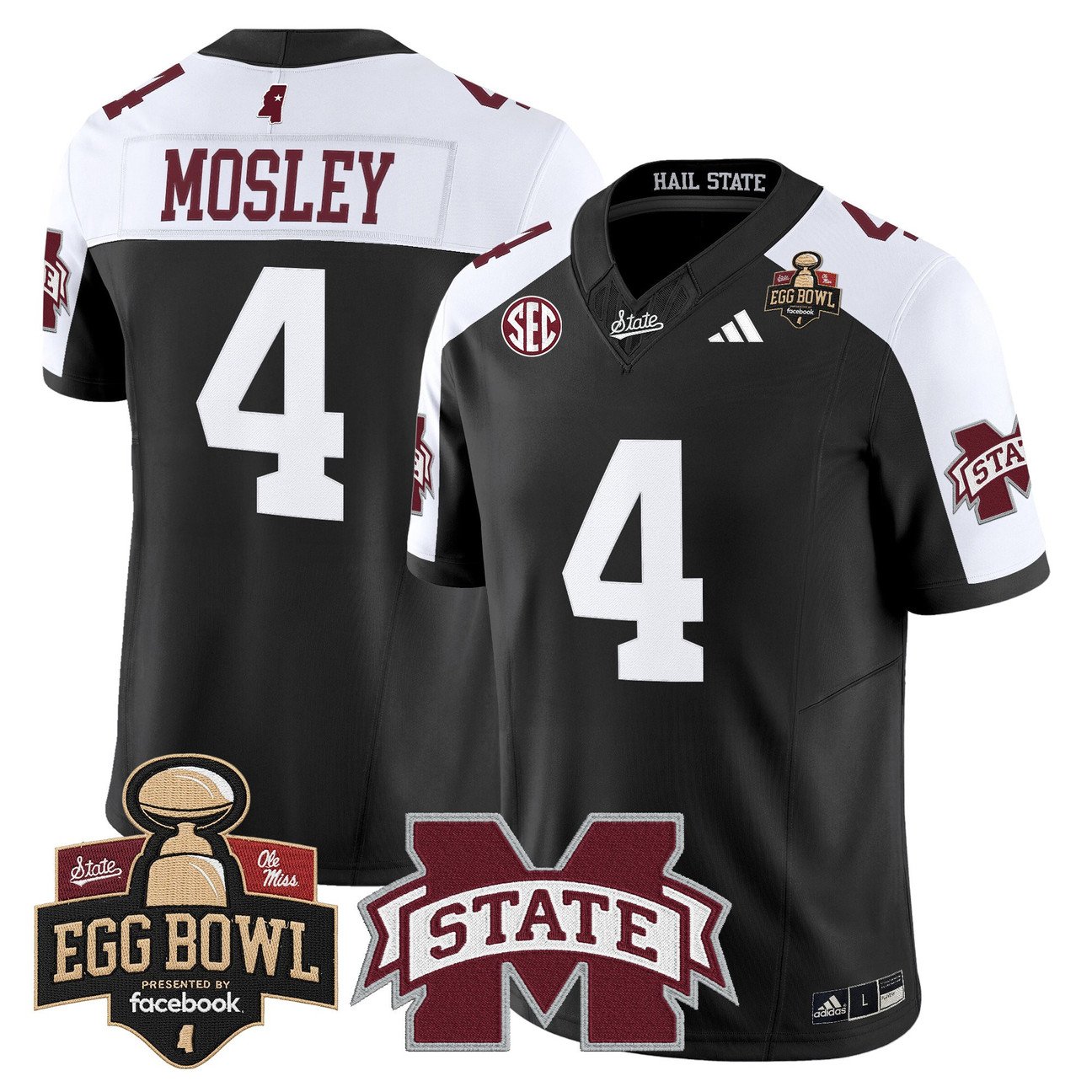 Jordan Mosley Jersey #4 Mississippi State Bulldogs 2025 Egg Bowl Stitched