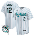 Jorge Soler Jersey #12 Miami Marlins Throwback Cool Base All Stitched