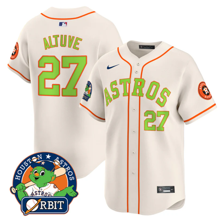 José Altuve Jersey #27 Astros Orbit Patch Vapor Premier Limited V2 Stitched