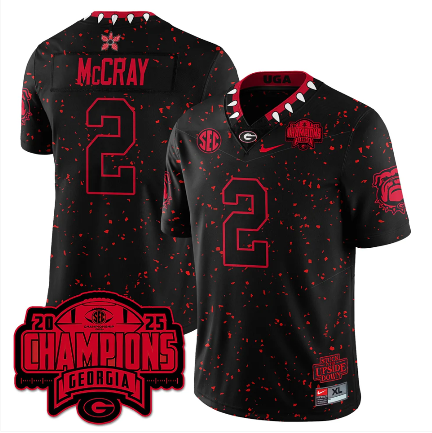 Josh McCray Jersey #2 Georgia Bulldogs Stranger Things SEC Champions