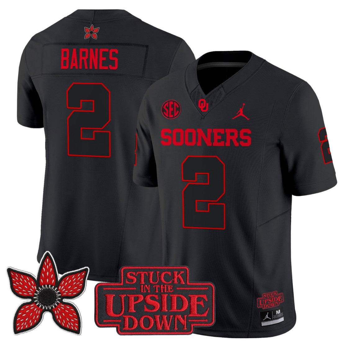 Jovantae Barnes Jersey #2 Oklahoma Sooners Stranger Things Edition Stitched