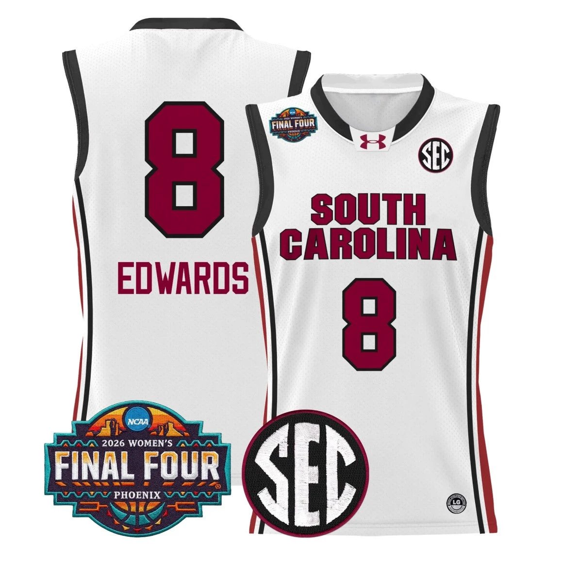 Joyce Edwards Jersey #8 South Carolina 2026 Final Four Stitched White