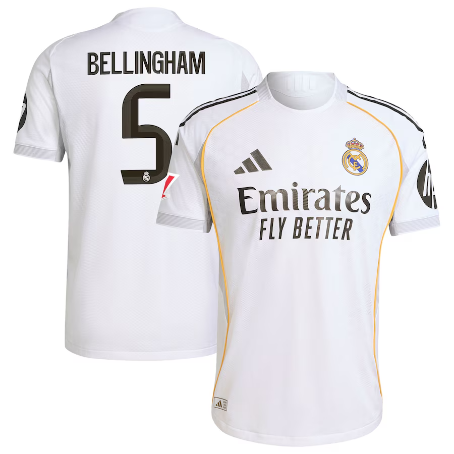 Jude Bellingham 5 Real Madrid 2025-26 Home Jersey – White