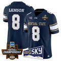 Justin Lamson Jersey #8 Montana State Bobcats 2026 Football Championship Navy
