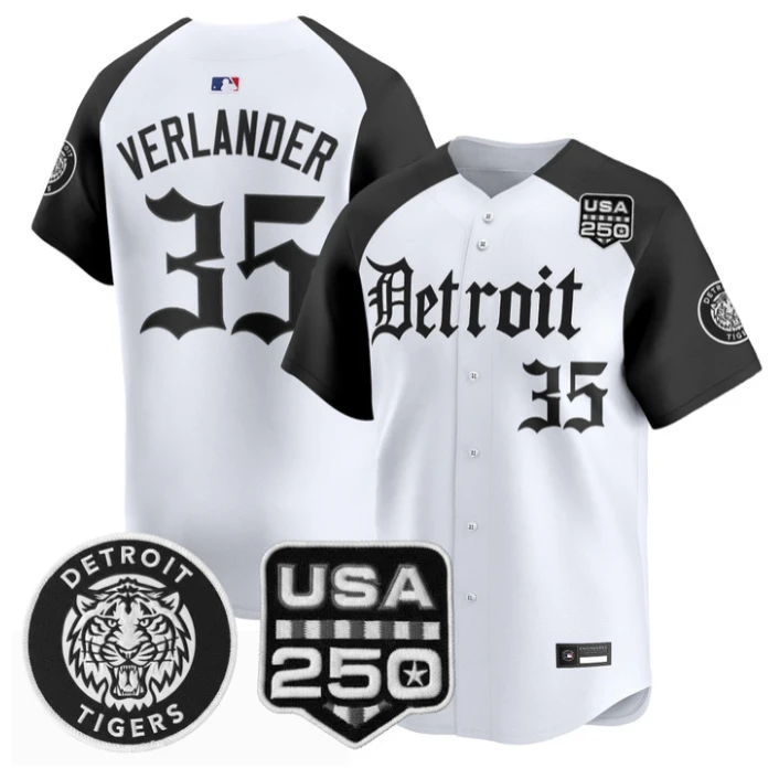 Justin Verlander Jersey #35 Detroit Tigers Gothic Edition Vapor Stitched