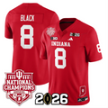 Kaelon Black Jersey #8 Indiana Hoosiers 2025 National Champions Stitched Red