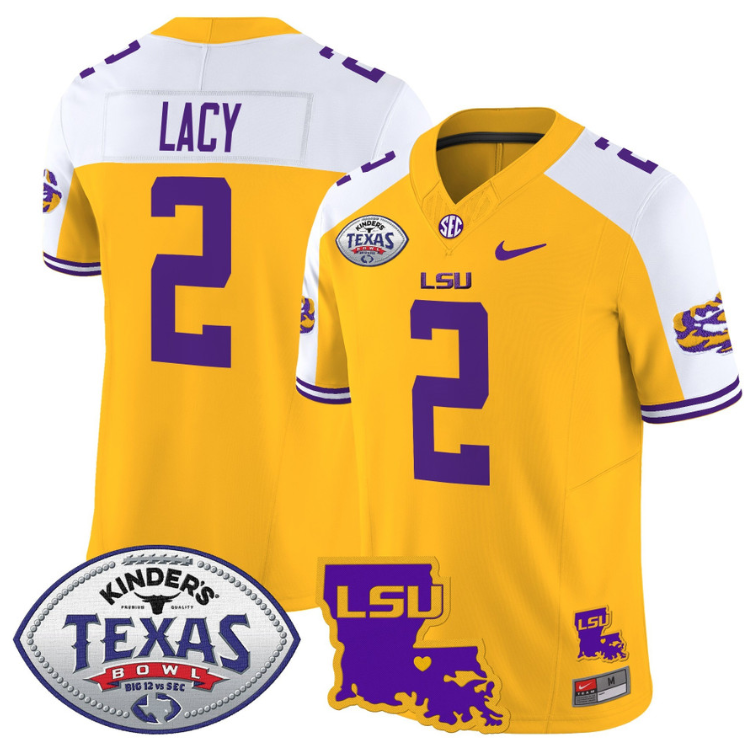 Kyren Lacy Jersey #2 LSU Tigers 2024 Texas Bowl Football Stitched