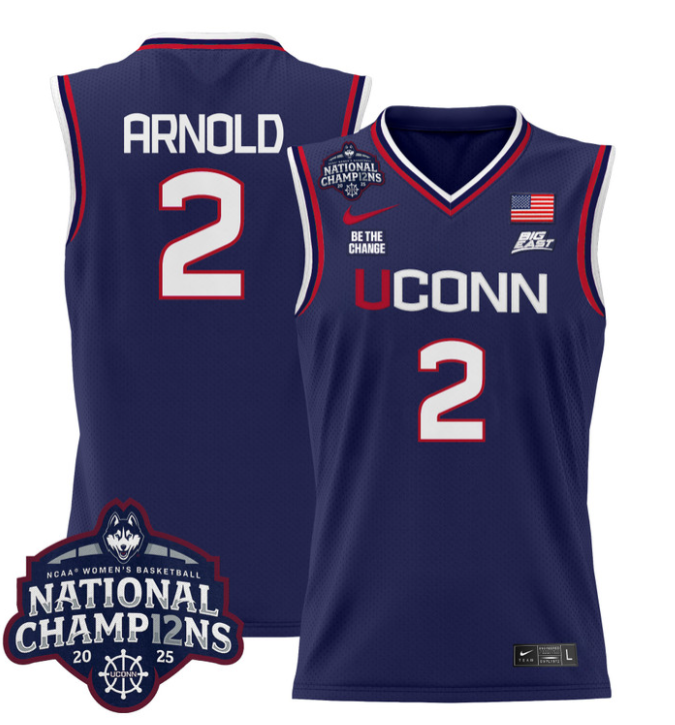KK Arnold Jersey #2 UConn Huskies 2025 National Champions Patch Navy