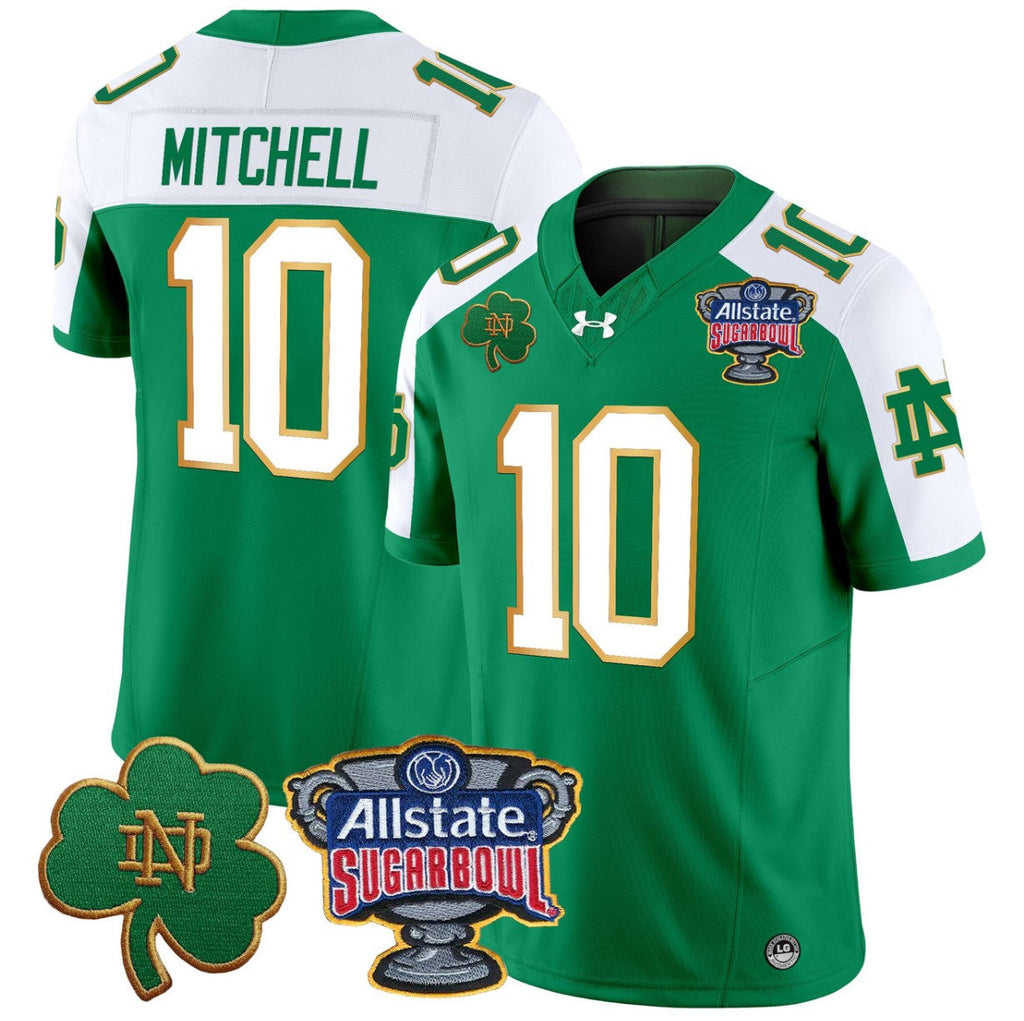 Kris Mitchell Jersey #10 Notre Dame 2024 Sugar Bowl Patch V2 Stitched