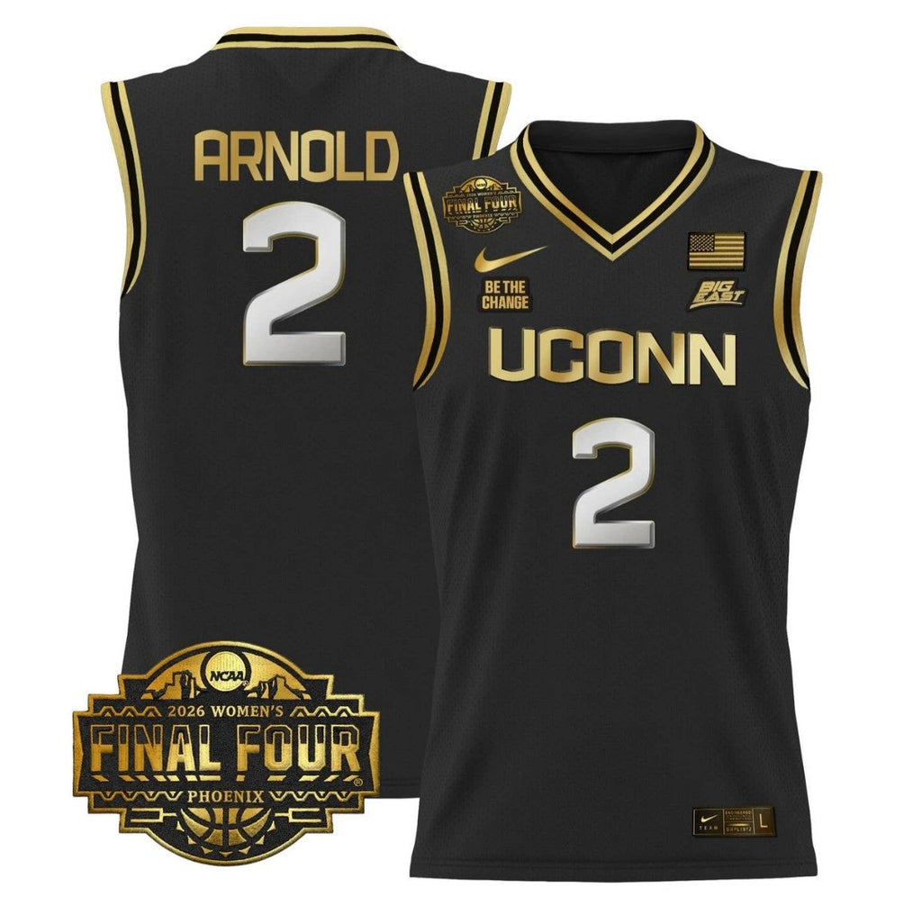 KK Arnold Jersey #2 UConn Huskies 2026 Tournament Final Four Stitched Black Gold