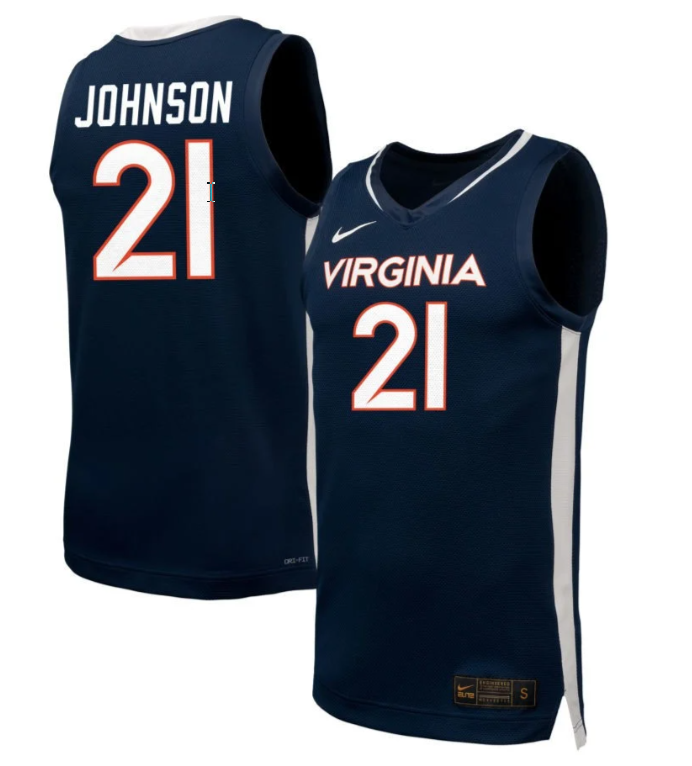 Kymora Johnson Jersey #21 Virginia Cavaliers NIL Basketball Navy