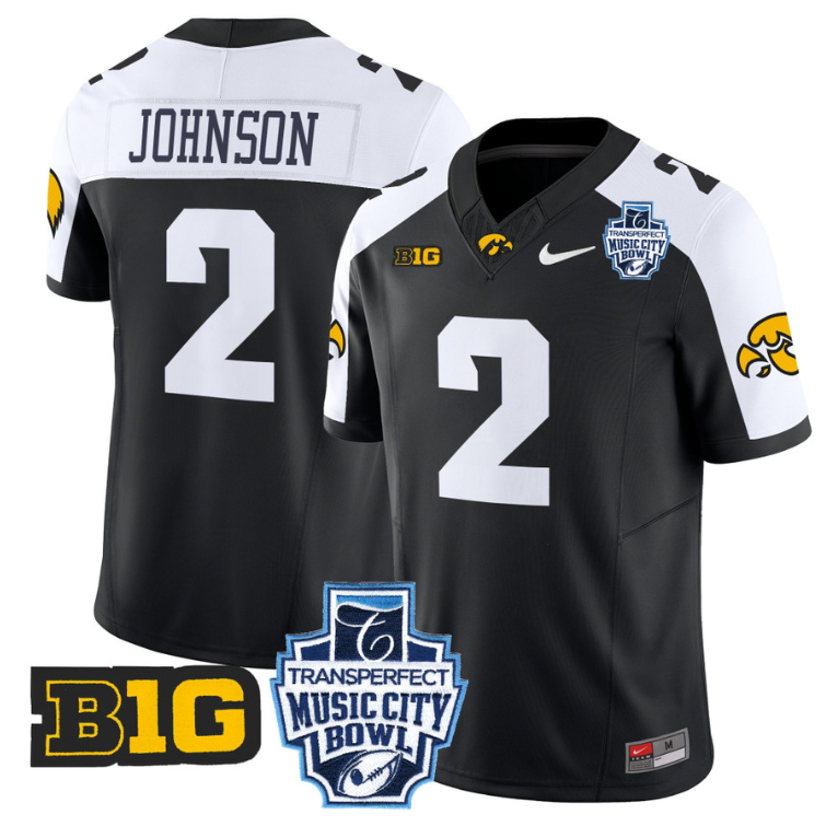 Kaleb Johnson Jersey #2 Iowa Hawkeyes 2024 Music City Bowl Patch
