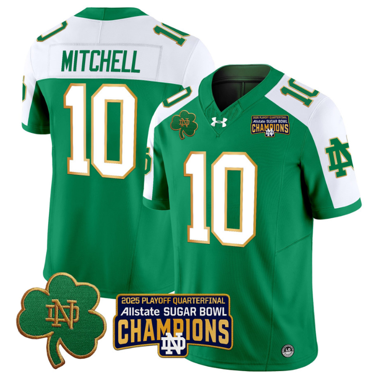 Kris Mitchell Jersey #10 Notre Dame 2025 Sugar Bowl Champions