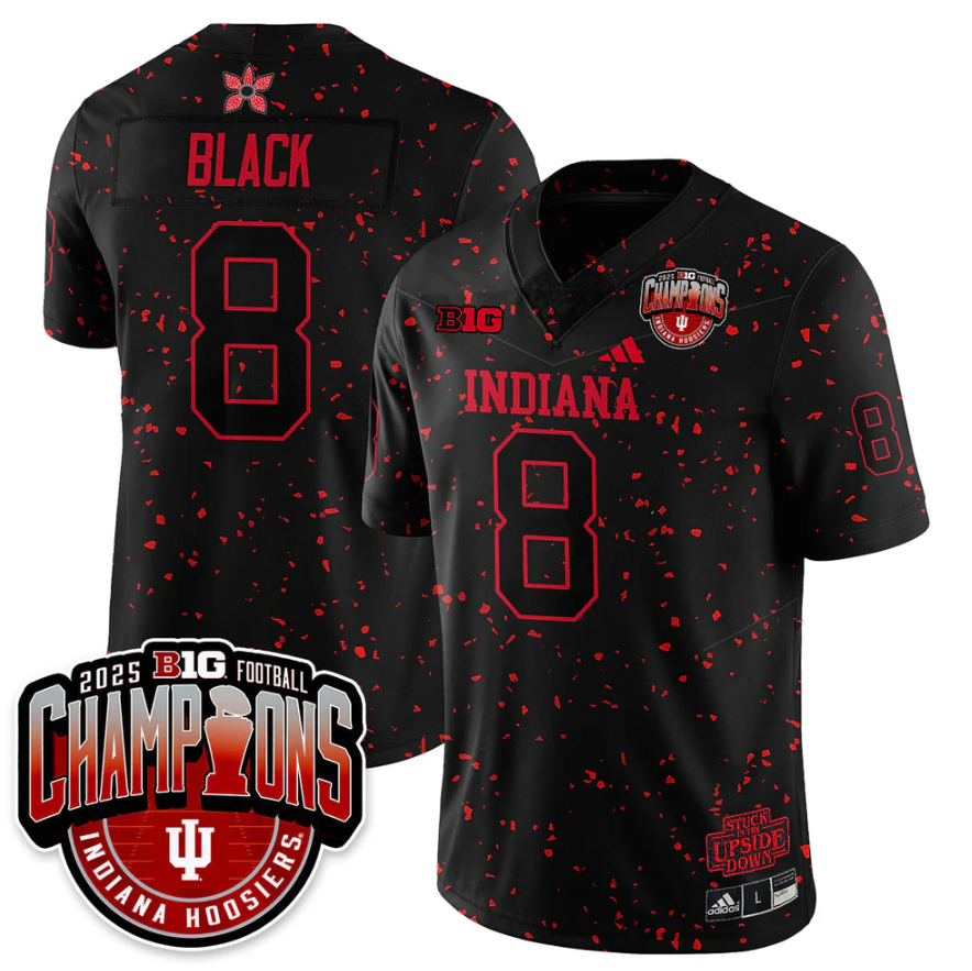 Kaelon Black Jersey #8 Indiana Hoosiers Stranger Things Big 10 Champions Stitched