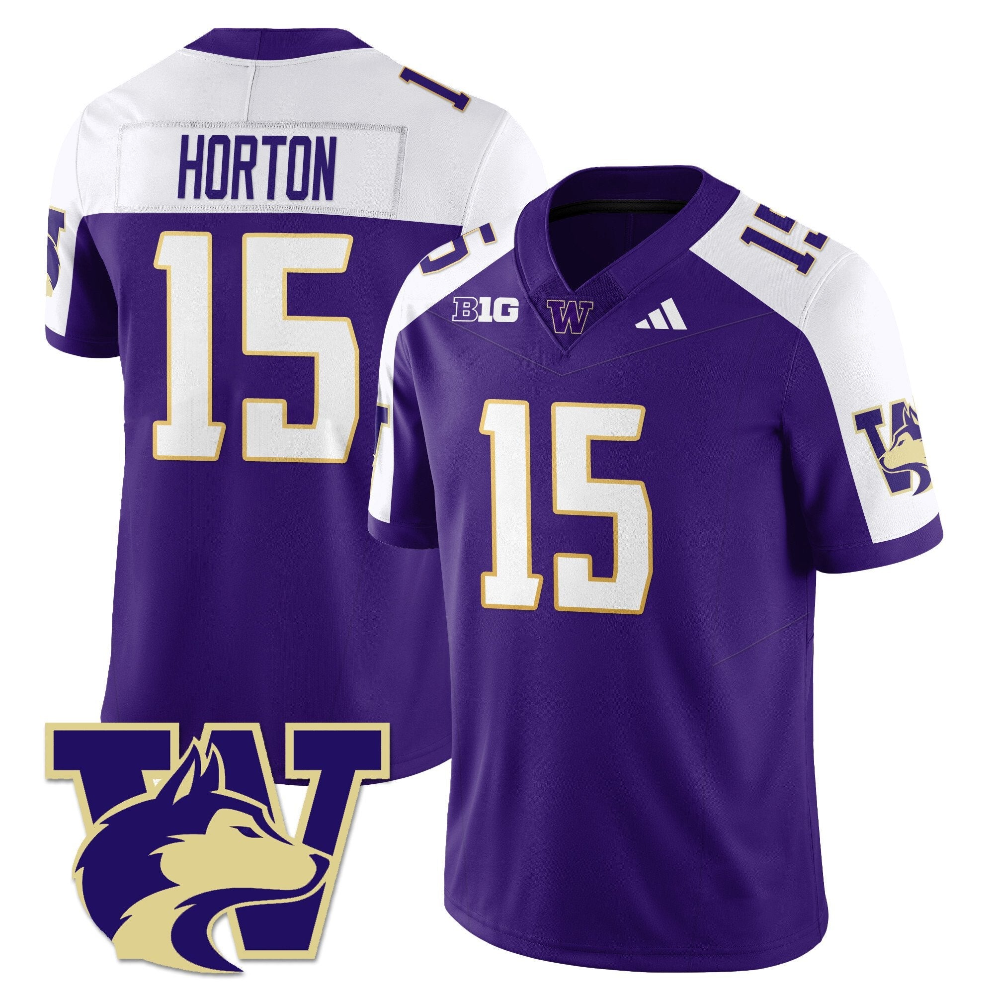 Kai Horton Jersey #15 Washington Husky Football 2025 Stitched