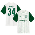 Kaiky Naves #34 Palmeiras 2025-26 Away Match Jersey – White
