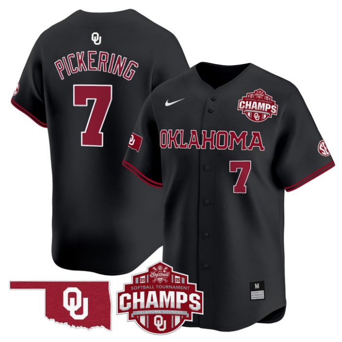 Kasidi Pickering Jersey #7 Oklahoma Sooners 2025 SEC Champions Patch Limited Stitched