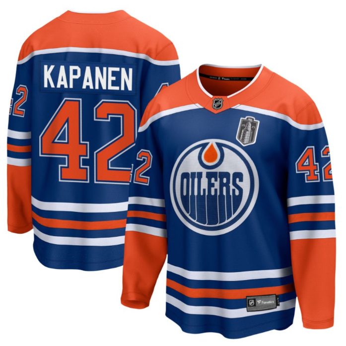 Kasperi Kapanen 42 Edmonton Oilers 2025 Stanley Cup Final Home Breakaway Men Jersey