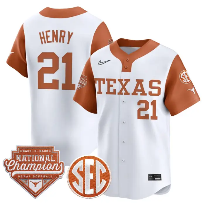 Kayden Henry Jersey #21 Texas 2026 Back-To-Back World SeriesChampions