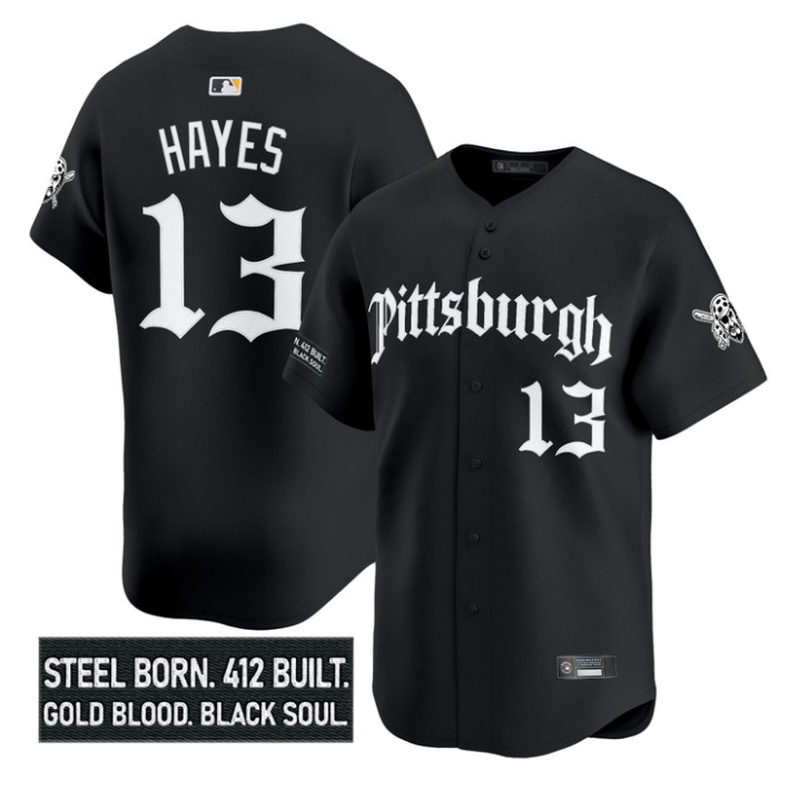 Ke'Bryan Hayes Jersey #13 Pittsburgh Pirates Gothic Steel City Stitched