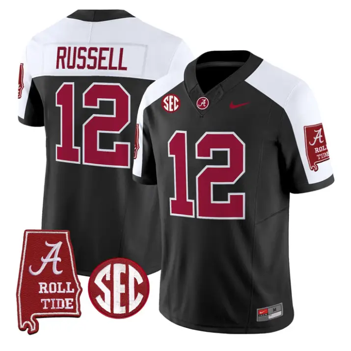 Keelon Russell Jersey #12 Alabama Crimson 2026 SEC Patch Stitched