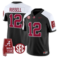Keelon Russell Jersey #12 Alabama Crimson 2026 SEC Patch Stitched