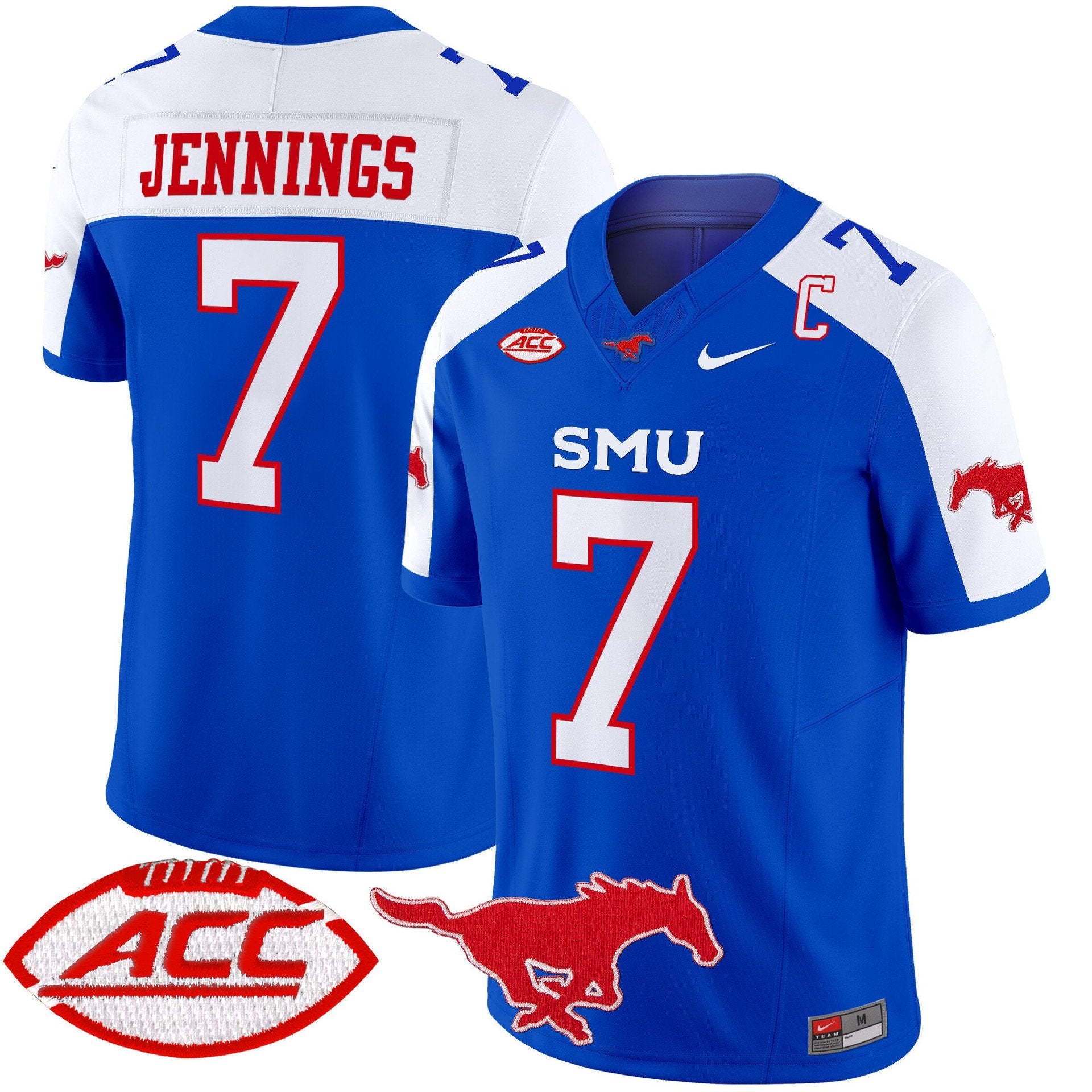 Kevin Jennings Jersey #7 SMU Mustangs 2025 Vapor Limited Stitched