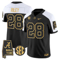 Kevin Riley Jersey #28 Alabama Crimson Tide 2025 Gold Vapor Stitched