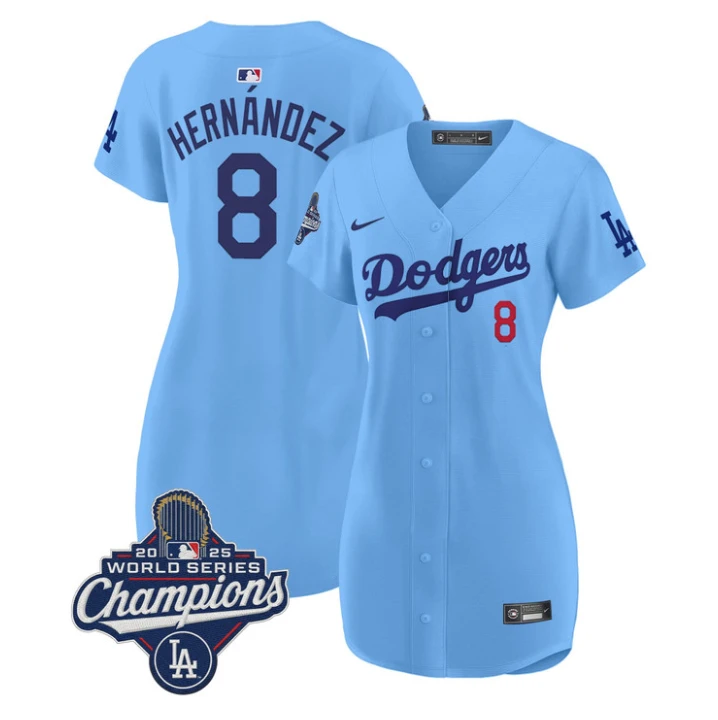 Kike Hernandez Dress #8 Dodgers 2025 World Series Champions Stitched