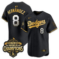 Kike Hernandez Jersey #8 Dodgers 2025 Back-To-Back Champions Stitched