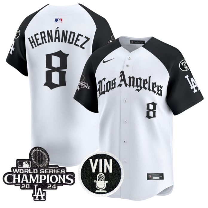 Kike Hernandez Jersey #8 Dodgers 2025 LA Gothic Style Vapor Premier Limited Stitched