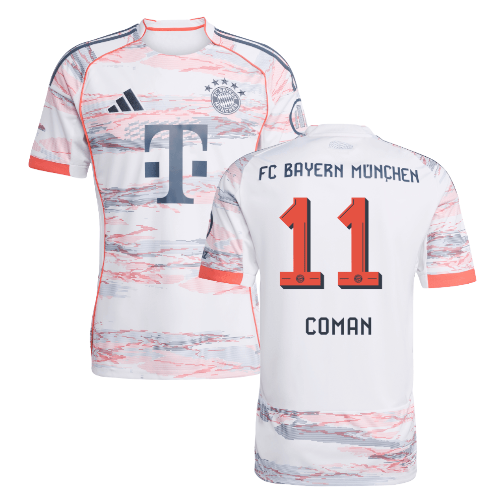 Kingsley Coman #11 Bayern Munich 2025-26 Away Men Jersey – White