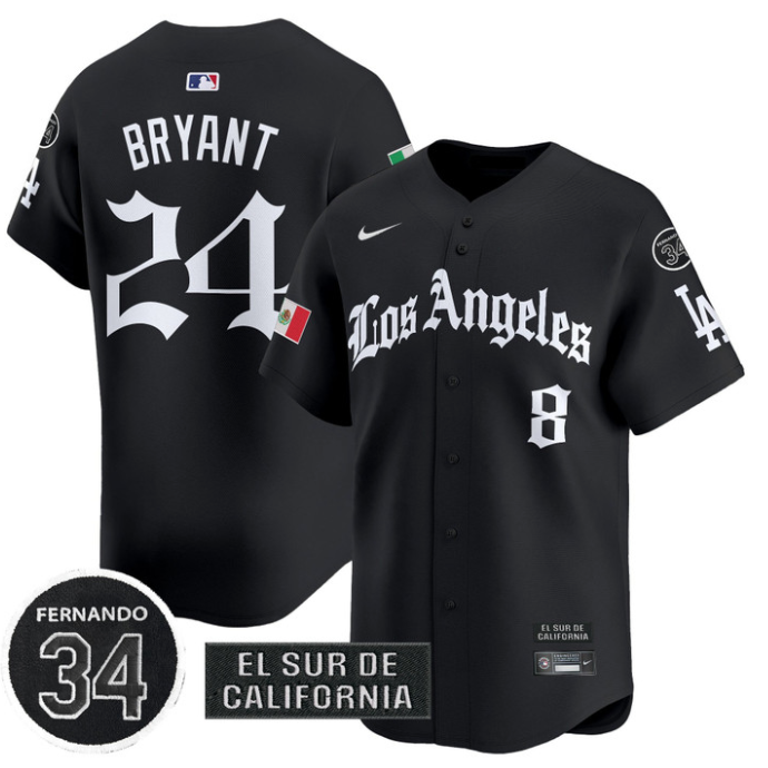 Kobe Bryant Jersey #24 Dodgers Mexico 2025 LA Gothic Style Patch Premier Limited Stitched