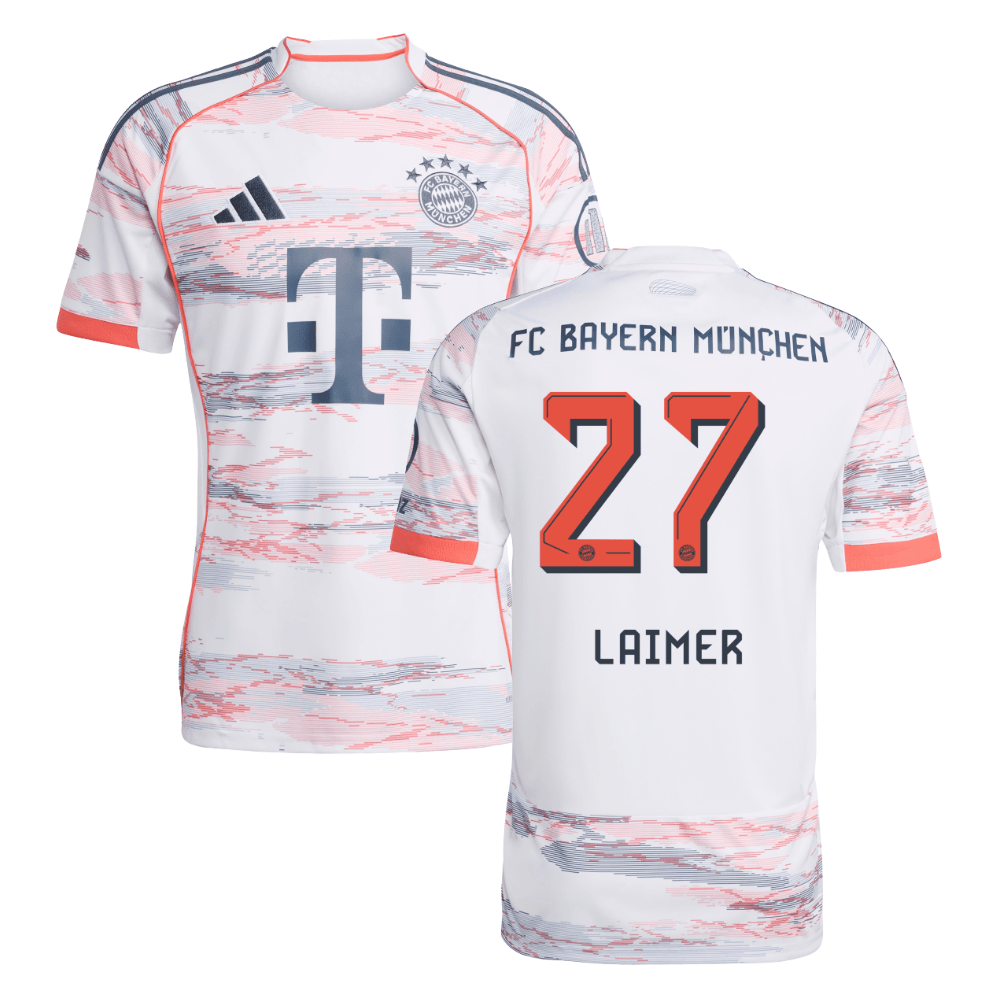 Konrad Laimer #27 Bayern Munich 2025-26 Away Men Jersey – White