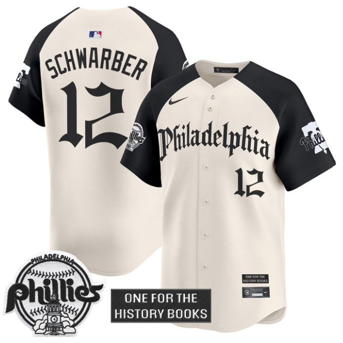 Kyle Schwarber Jersey #12 Phillies Retro Newspaper Edition Vapor Premier Limited Stitched