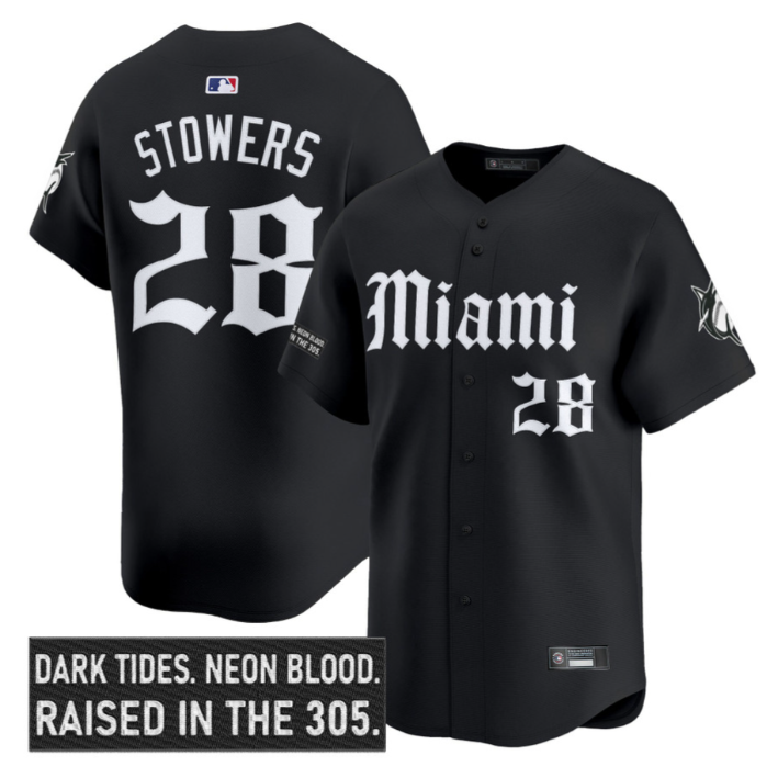 Kyle Stowers Jersey #28 Miami Marlins Gothic Vice Edition Stitched