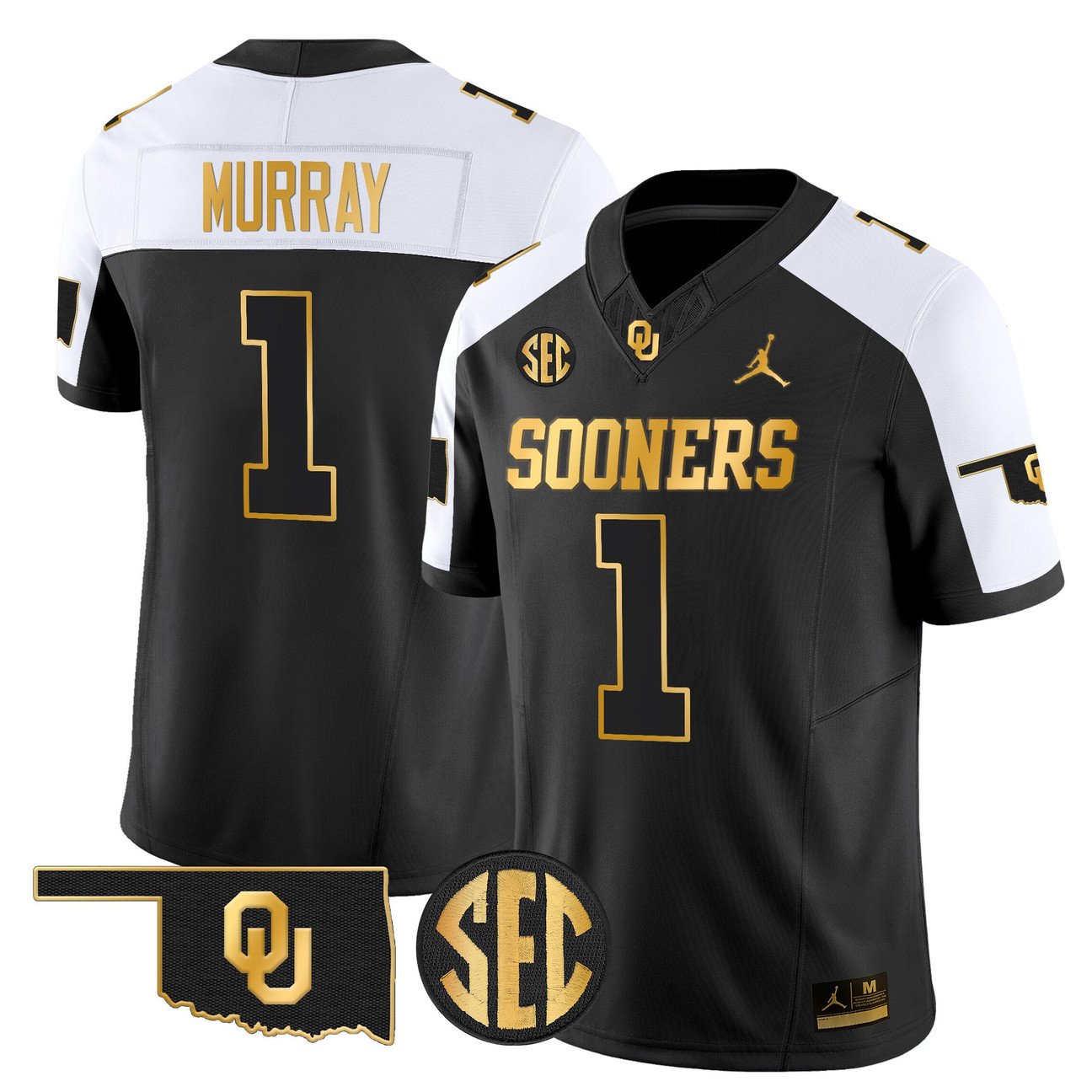 Kyler Murray Jersey #1 Oklahoma Sooners 2025 Gold Limited Stitched
