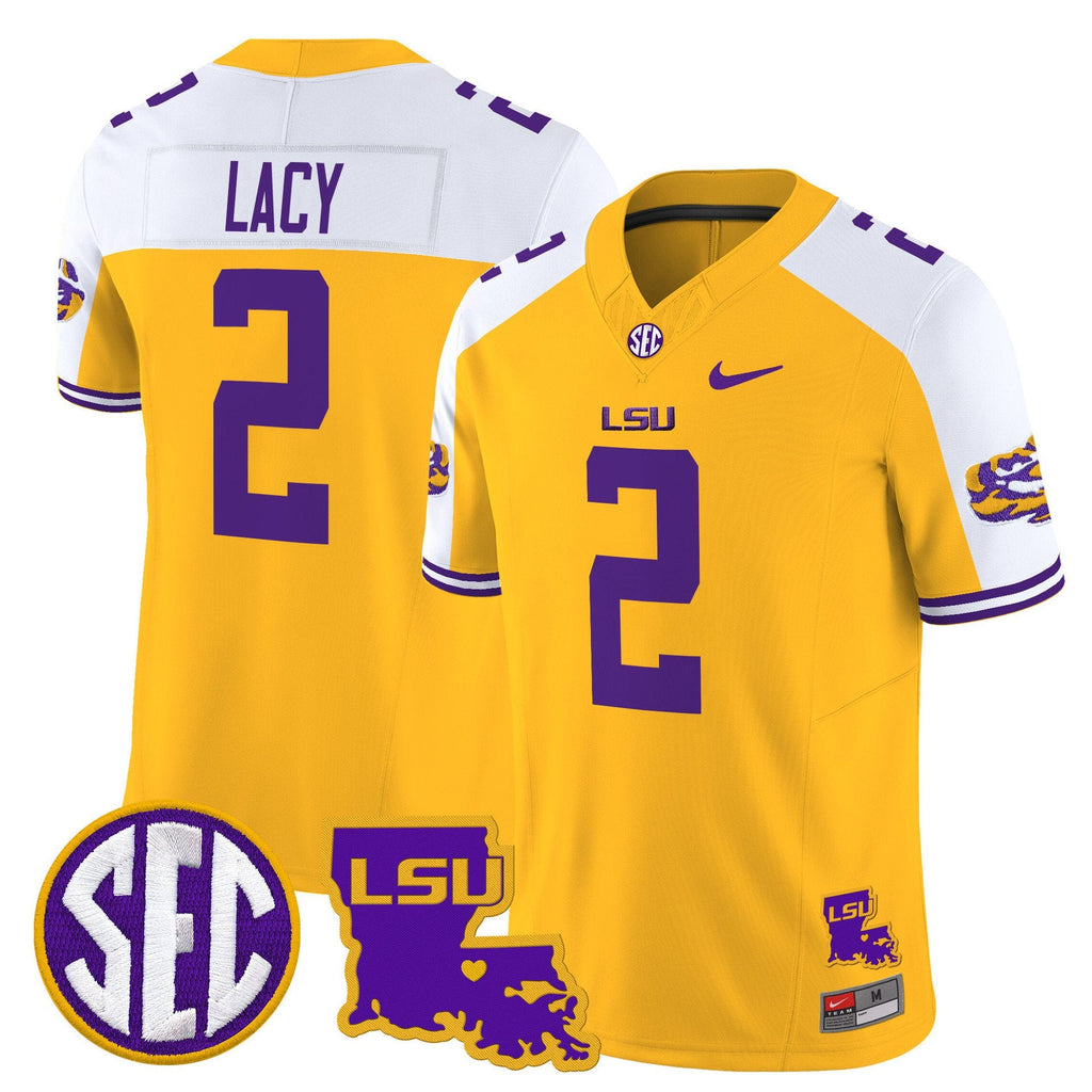 Kyren Lacy Jersey #2 LSU Tigers 2025 Louisiana Patch Stitched