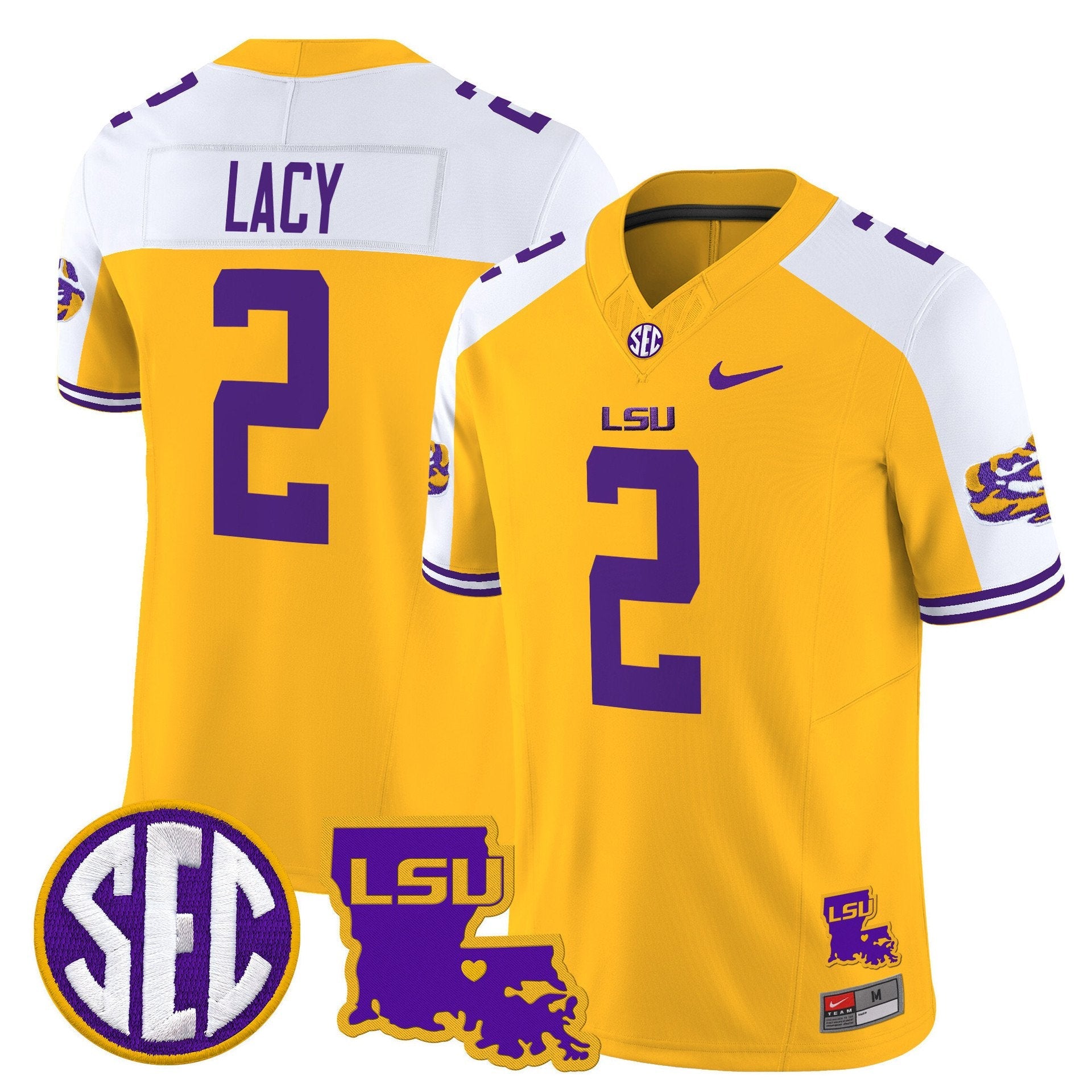 Kyren Lacy Jersey #2 LSU Tigers 2025 Louisiana Patch Stitched