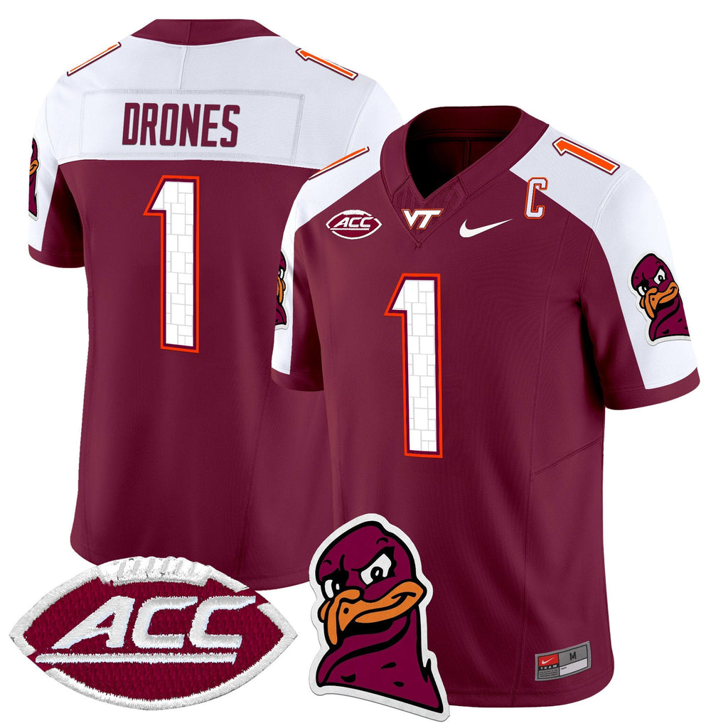 Kyron Drones Jersey #1 Virginia Tech Hokies 2025 Stitched