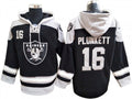 Las Vegas Raiders #16 Jim Plunkett Black Lacer Pullover Hoodie