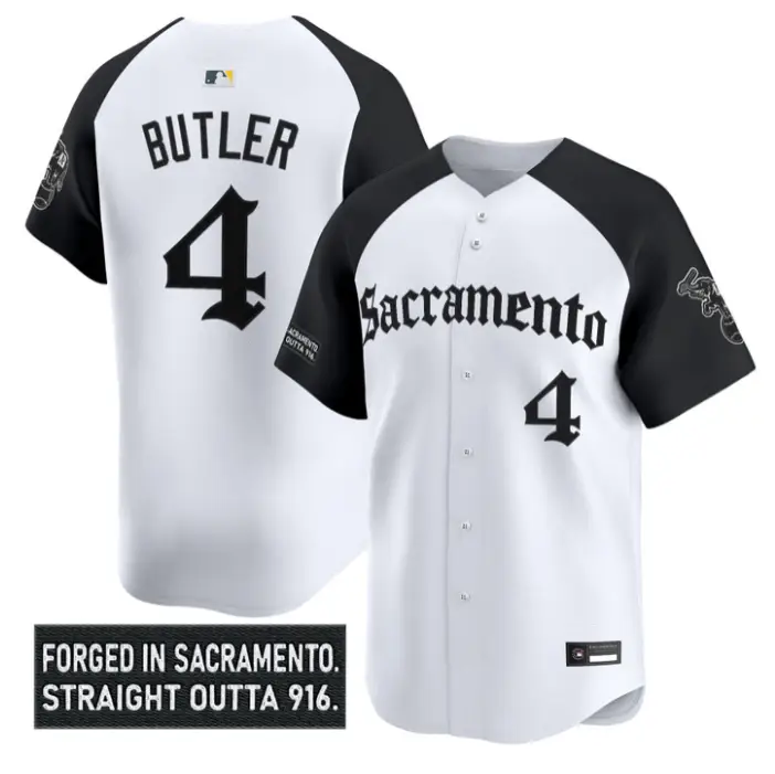 Lawrence Butler Jersey #4 Athletics Sacramento Gothic Edition Stitched