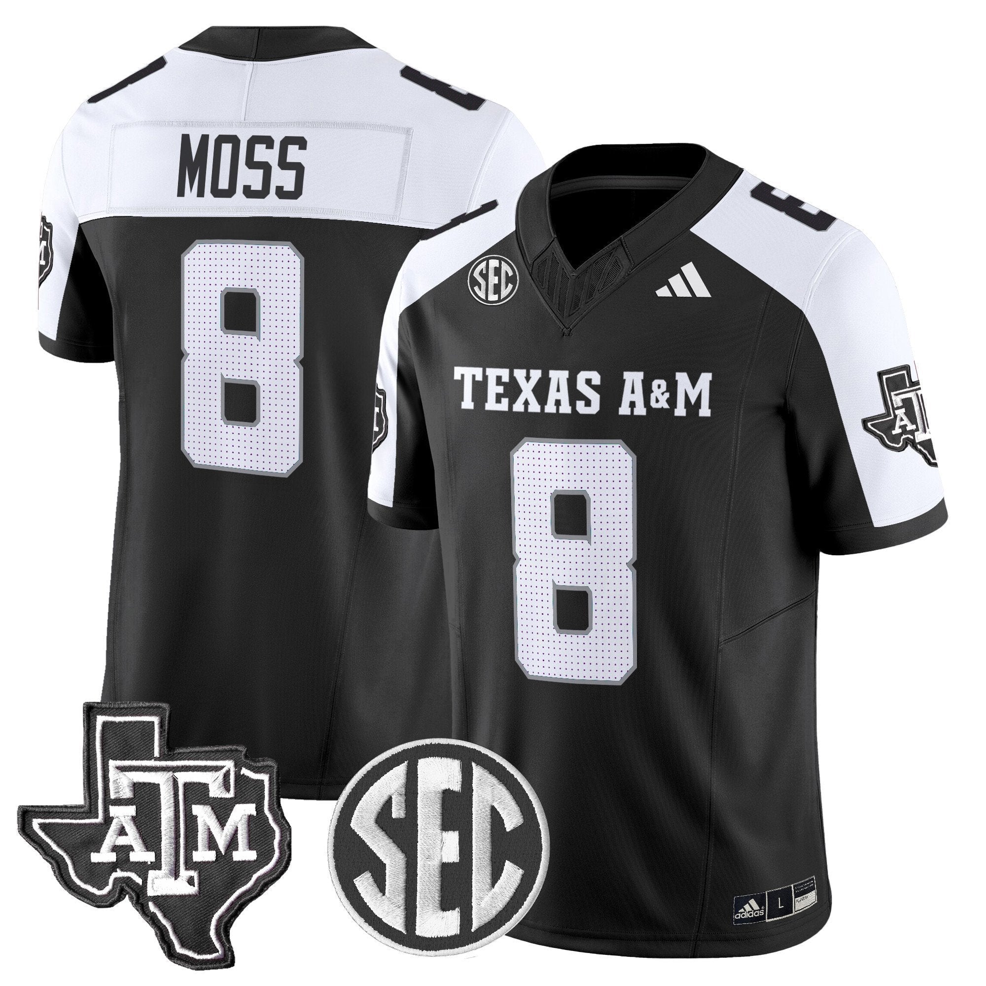 Le'Veon Moss Jersey #8 Texas A&M Aggies 2025 Vapor Stitched
