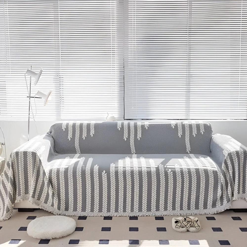 Leaf Fringed Lace Sofa Cover