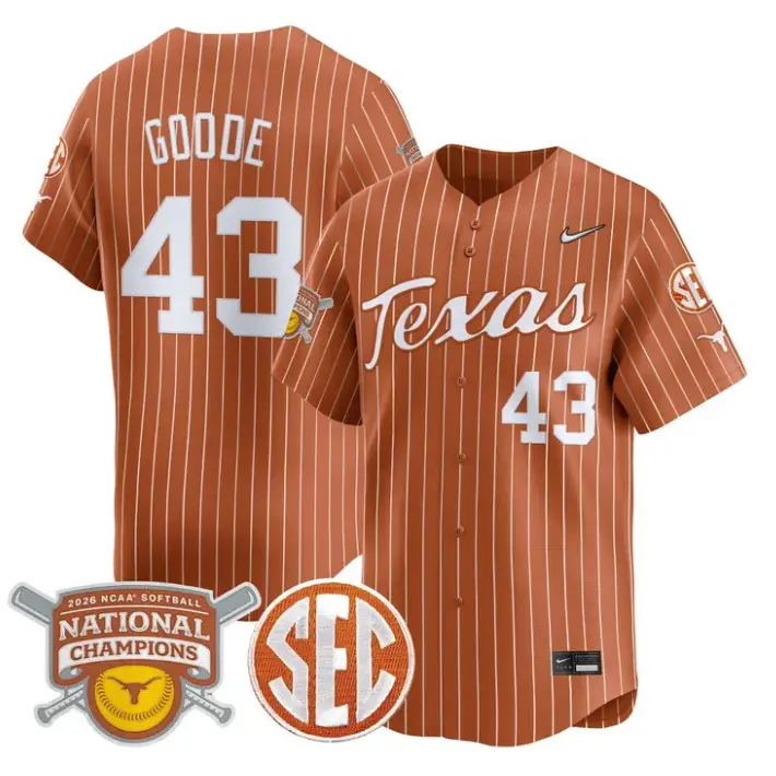 Leighann Goode Jersey #43 Texas Longhorns 2026 Champions Stitched