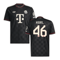 Lennart Karl #46 Bayern Munich 2025-26 Third Men Jersey – Black