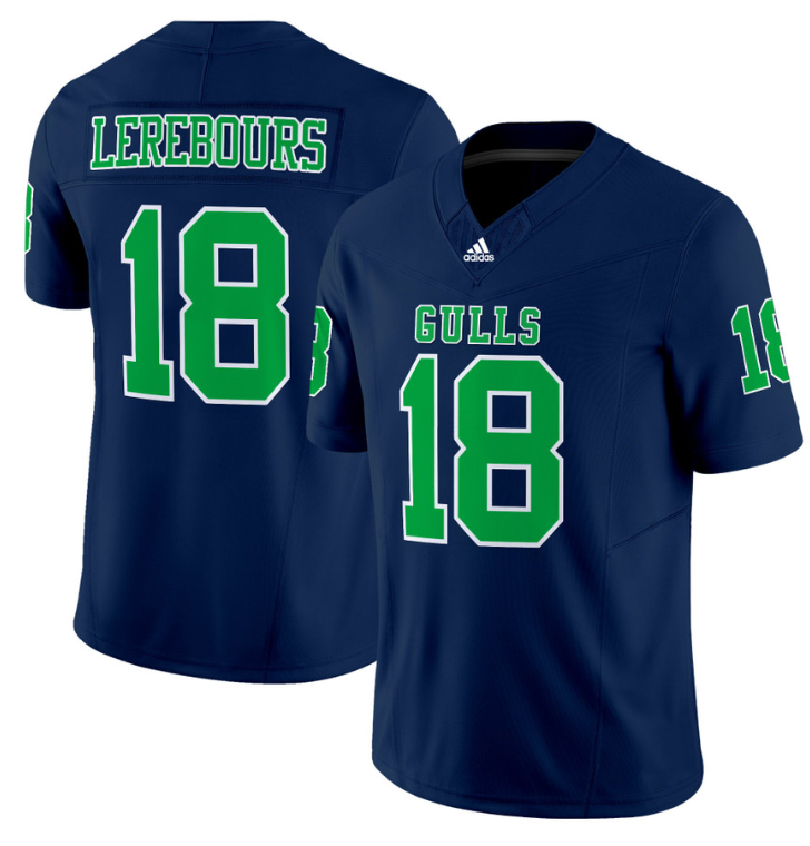 Lerebours #18 Gulls Football Jersey All Stitched Navy