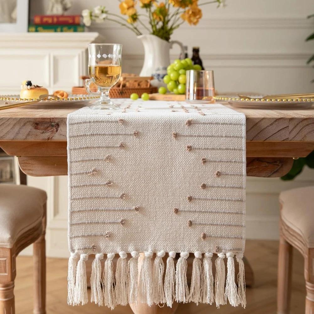 Liora Elegant Tassel Table Runner